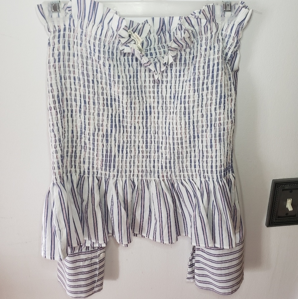 Cropped Striped Off the Shoulder Tube Top